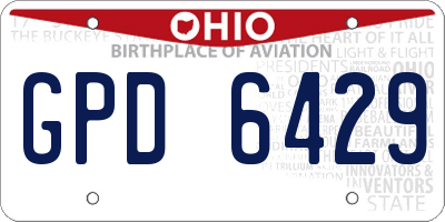 OH license plate GPD6429