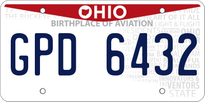 OH license plate GPD6432