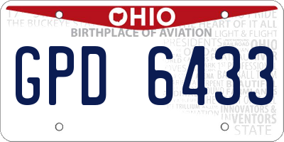 OH license plate GPD6433