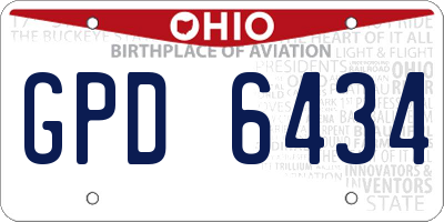 OH license plate GPD6434