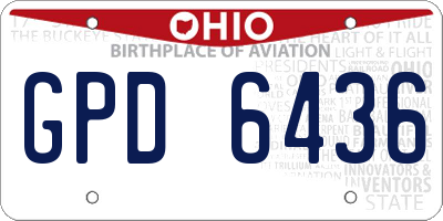 OH license plate GPD6436