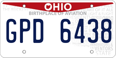 OH license plate GPD6438