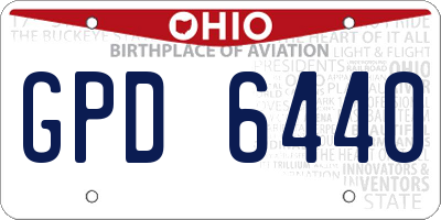 OH license plate GPD6440