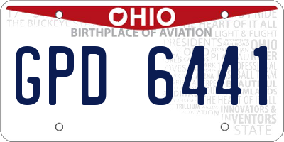 OH license plate GPD6441