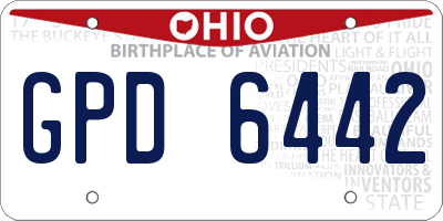 OH license plate GPD6442