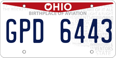 OH license plate GPD6443