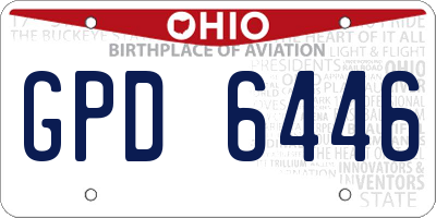 OH license plate GPD6446
