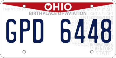 OH license plate GPD6448