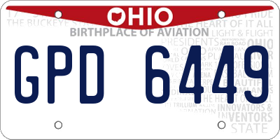 OH license plate GPD6449