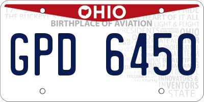 OH license plate GPD6450