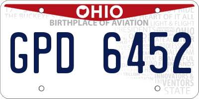 OH license plate GPD6452