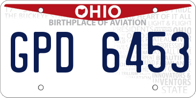 OH license plate GPD6453