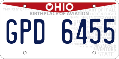 OH license plate GPD6455