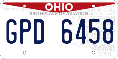 OH license plate GPD6458