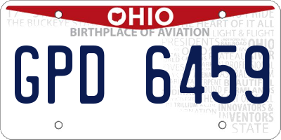 OH license plate GPD6459