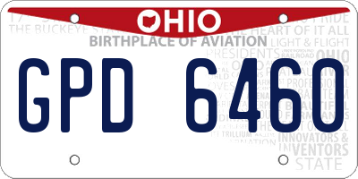 OH license plate GPD6460