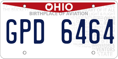 OH license plate GPD6464