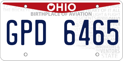 OH license plate GPD6465