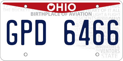 OH license plate GPD6466