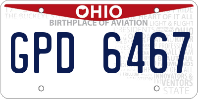 OH license plate GPD6467