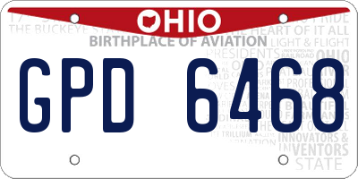 OH license plate GPD6468