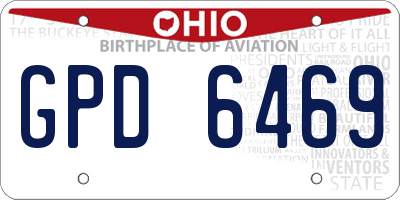 OH license plate GPD6469