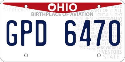 OH license plate GPD6470