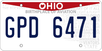 OH license plate GPD6471