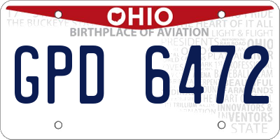 OH license plate GPD6472