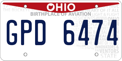 OH license plate GPD6474