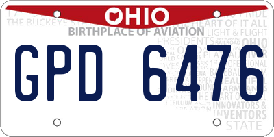 OH license plate GPD6476