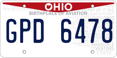 OH license plate GPD6478