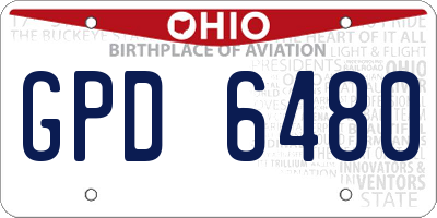 OH license plate GPD6480