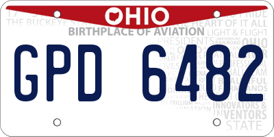 OH license plate GPD6482