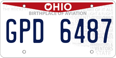 OH license plate GPD6487