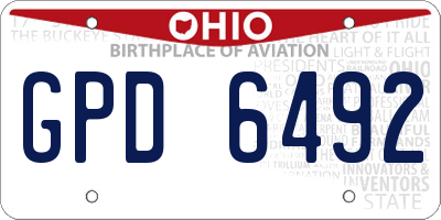 OH license plate GPD6492
