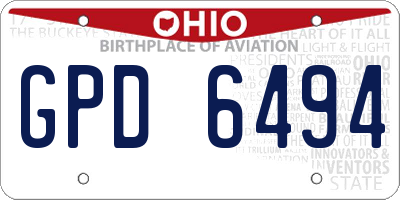 OH license plate GPD6494