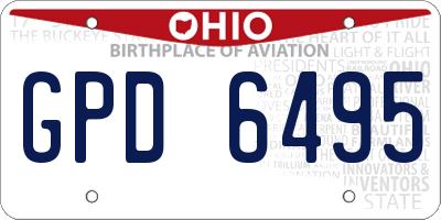 OH license plate GPD6495