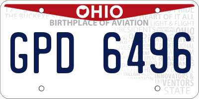 OH license plate GPD6496