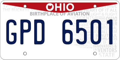 OH license plate GPD6501