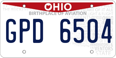 OH license plate GPD6504