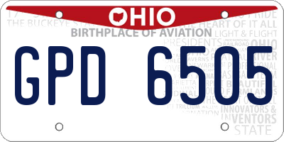 OH license plate GPD6505