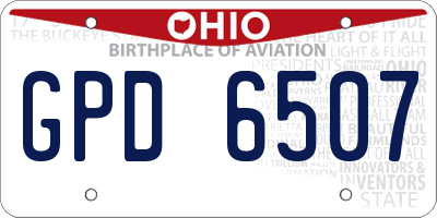 OH license plate GPD6507