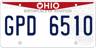 OH license plate GPD6510