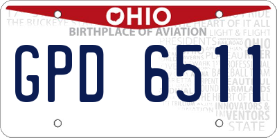 OH license plate GPD6511