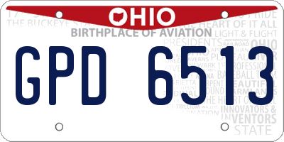 OH license plate GPD6513