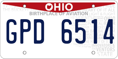 OH license plate GPD6514