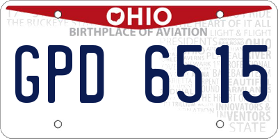 OH license plate GPD6515