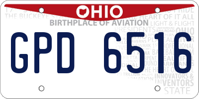 OH license plate GPD6516