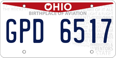 OH license plate GPD6517